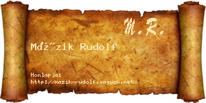 Mázik Rudolf névjegykártya