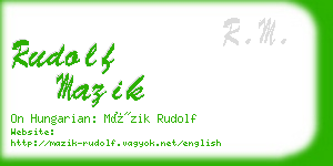 rudolf mazik business card
